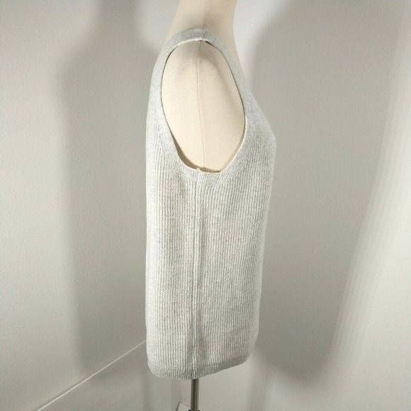 Gap Sweater Womens Large Gray Longline Tunic Vest Lagenlook Preppy Nautical Cozy - Picture 2 of 10